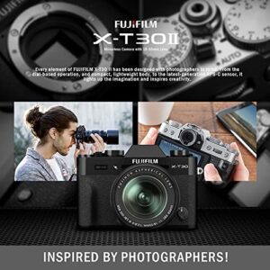 Fujifilm X-T30 4K Wi-Fi Mirrorless Digital Camera with XF 18-55mm Lens Kit - Black with 32GB Bundle and Travel Photo Cleaning Kit