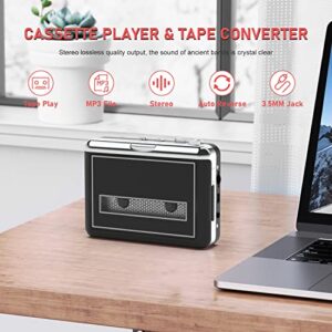 Cassette Tape Player - Portable Retro Walkman Cassette to Digital MP3 Converter Recorder, Convert Audio Music via USB to MP3 WAV Format with New Upgrade AudioLAVA Software, Compatible with Laptops&PCs