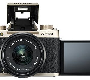 Fujifilm X-T100 Mirrorless Digital Camera w/XC15-45mmF3.5-5.6 OIS PZ Lens - Champagne Gold