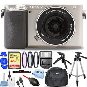 sony alpha a6400 mirrorless digital camera with 16-50mm lens – 12pc accessory bundle includes: extreme 32gb sd, digital slave flash, gadget bag, 72″ tripod, gripster and more