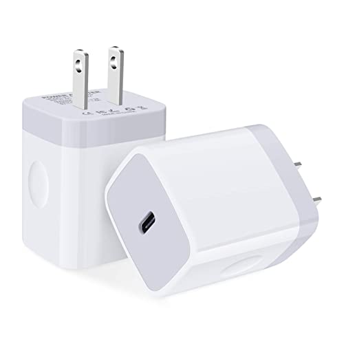 USB C Charger Block Fast Wall Charger Box for Samsung Galaxy A14 5G/A13/A23/A54/A03s/A53/S23/S21 FE/S22/S20 FE/Z Fold 4,iPhone 14/13/12/11/Pro Max,Pixel 7 6,2 Pack 20W Type C Charger PD Power Adapter