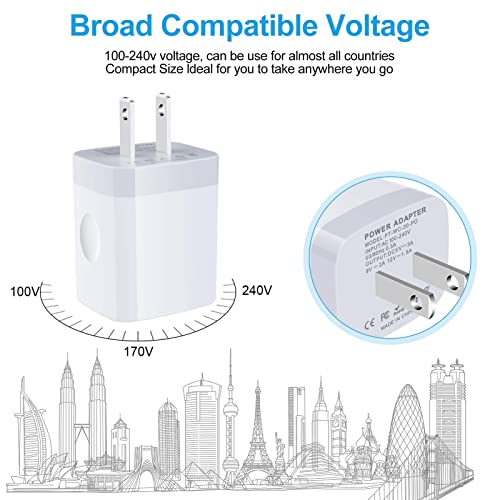 USB C Charger Block Fast Wall Charger Box for Samsung Galaxy A14 5G/A13/A23/A54/A03s/A53/S23/S21 FE/S22/S20 FE/Z Fold 4,iPhone 14/13/12/11/Pro Max,Pixel 7 6,2 Pack 20W Type C Charger PD Power Adapter