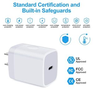 USB C Charger Block Fast Wall Charger Box for Samsung Galaxy A14 5G/A13/A23/A54/A03s/A53/S23/S21 FE/S22/S20 FE/Z Fold 4,iPhone 14/13/12/11/Pro Max,Pixel 7 6,2 Pack 20W Type C Charger PD Power Adapter