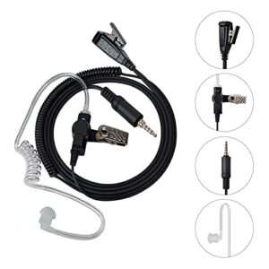 UAYESOK Waterproof Acoustic Tube Walkie Talkie Earpiece with Mic PTT 3.5mm Screw Thread Headset for Yaesu VX-6 VX-6R VX-7R VX-170 FT-270 Standard Horizon HX210 HX400 HX750S HX870 HX890