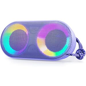 miatone portable bluetooth speakers with bass, wireless speakers with powerful subwoofer, ipx7 waterproof, bluetooth 5.3, 24h playtime, tws portable speaker with lights for gifts party outdoor shower