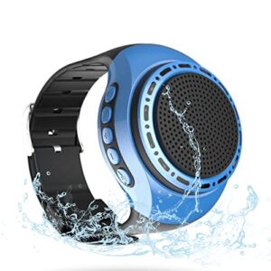 oridecor wireless wearable waterproof wrist portable bluetooth speaker watch with multi function fm radio & mp3 player & tws & selfie & ultra long standby time for running, hiking, riding（blue）