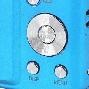 Digital Camera, 2.7in 48MP High Definition 8X Optical Zoom Portable Vlogging Camera, USB Rechargeable LED Fill Light ABS Metal Mini Compact Camera for Children, Beginners, Students, Adults(Blue)