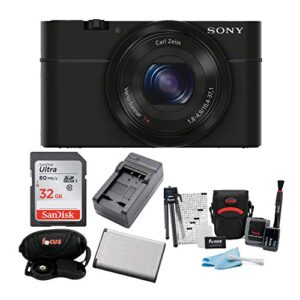 sony cyber-shot dsc-rx100 digital camera with battery and 32gb sd card bundle