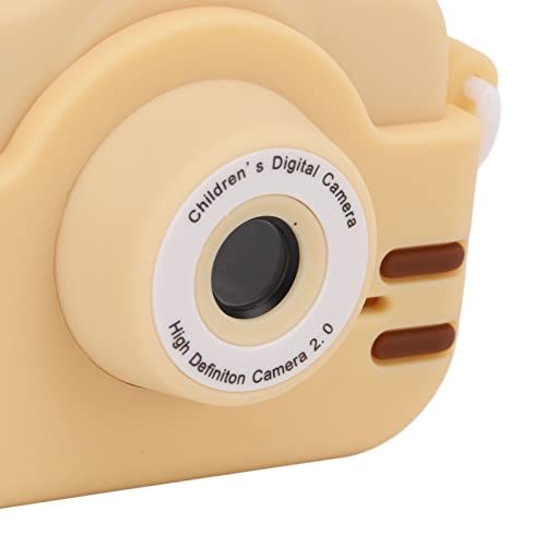 ciciglow Kids Camera, 200W Rear Len 4 x Magnification Removable Silicone Sleeve for Boys&Girls Children Toddler(Light Yellow)