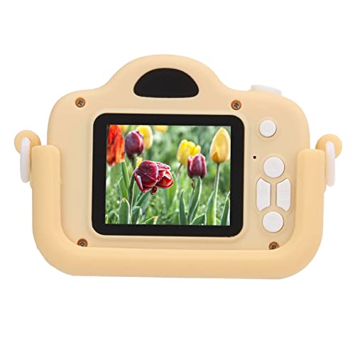 ciciglow Kids Camera, 200W Rear Len 4 x Magnification Removable Silicone Sleeve for Boys&Girls Children Toddler(Light Yellow)