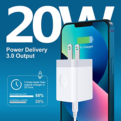 20W USB C Wall Charger Cube 4A Single Port Wall Plug Travel Fast Charging Block Box Adapter for Samsung Galaxy A12 A11 A21 A13 A53 5G,A73 S22 S21 A01 A52 A42 A03S A02S,Z Fold 4/Flip 3; iPhone 14 13,12