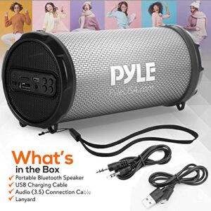 Pyle Wireless Portable Bluetooth Boombox Speaker - 100Watt Hi-Fi Rechargeable Boom Box Speaker Portable Music Barrel Loud Stereo System with AUX Input, MP3/USB/SD Port, Fm Radio, 2" Tweeter -PBMSPRG3