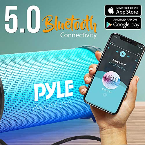 Pyle Wireless Portable Bluetooth Boombox Speaker - 100Watt Hi-Fi Rechargeable Boom Box Speaker Portable Music Barrel Loud Stereo System with AUX Input, MP3/USB/SD Port, Fm Radio, 2" Tweeter -PBMSPRG3