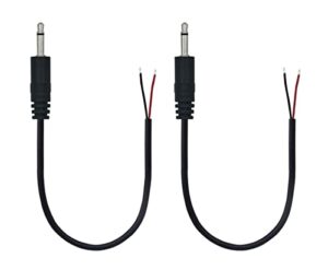 3.5mm male plug jack connector replacement repair, 3.5mm 1/8″ ts 2 pole to bare wire audio cable