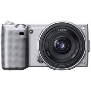 sony alpha nex-5a/s digital camera with 16mm f/2.8 lens (silver) (old model)