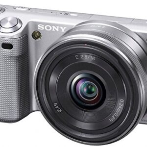 Sony Alpha NEX-5A/S Digital Camera with 16mm f/2.8 Lens (Silver) (OLD MODEL)