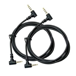 seadream 3.5mm to 2.5mm audio cable 2pack 3.3ft double angled 90 degree 1/8″ 3.5mm trrs jack male to 2.5mm trrs jack male stereo audio mic aux cord cable