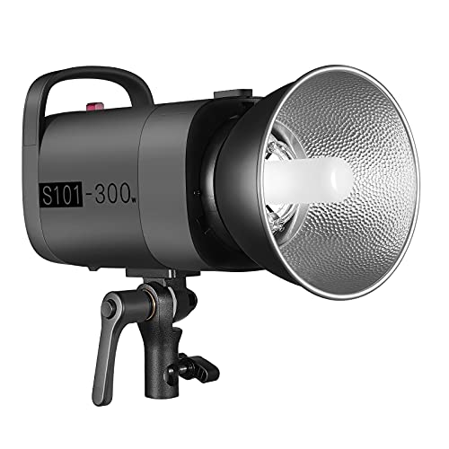 NEEWER S101-300W Studio Monolight 300W 5600K GN58 Strobe Flash with Optical Slave Mode, Adjustable Brightness/Modeling Lamp/Bowens Mount/Silent Fan/Metal Base for Product Portrait Photography