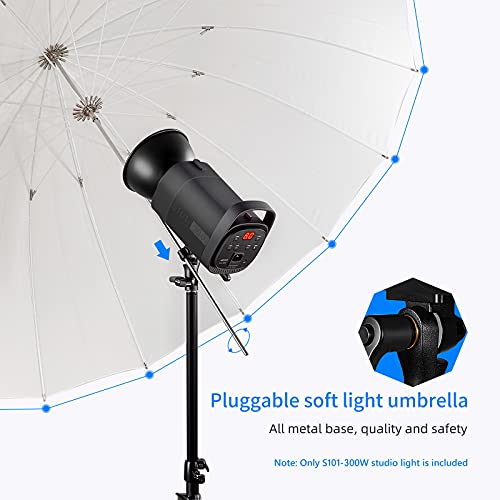 NEEWER S101-300W Studio Monolight 300W 5600K GN58 Strobe Flash with Optical Slave Mode, Adjustable Brightness/Modeling Lamp/Bowens Mount/Silent Fan/Metal Base for Product Portrait Photography