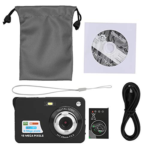 Digital Camera 8X Zoom Card Digital Camera 5 Mp 2.7In LCD Display Maximum Support 32Gb Memory Card Builtin Microphone(Black) Digital Camera (Black)