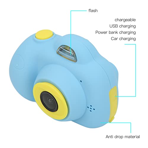 2 Inch HD Screen Children Camera, 1080P HD Convenient Digital Mini Cartoon Camera with Data Cable for Taking Photo for Video
