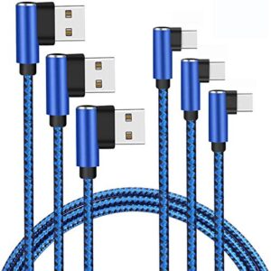 galaxy s22 ultra charger fast charging cable, nylon braided 90 degree right angle usb type c cable compatible with galaxy s10 plus s22 ultra note 20, google pixel 6 pro 5a, lg, oneplus(3pack 6ft)