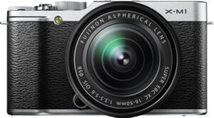 fujifilm x-m1 compact system 16mp digital camera kit with 16-50mm lens and 3-inch lcd screen (silver)