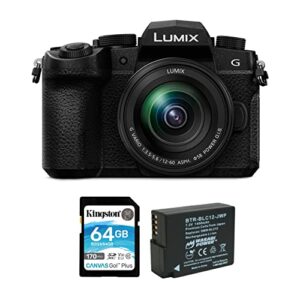 panasonic lumix g95 hybrid mirrorless camera with 12-60mm lens (dc-g95dmk) bundle with replacement lithium-ion battery and memory card (3 items)