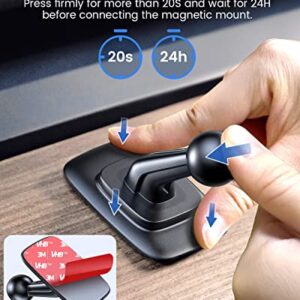 OQTIQ for MagSafe Car Mount Magnetic Phone Holder for Car Dash Mount Phone Holder Fit Curved Surface Flexible Rotation Compatible with iPhone 14 13 12 Pro Max Plus Mini, MagSafe Case, All Cellphones