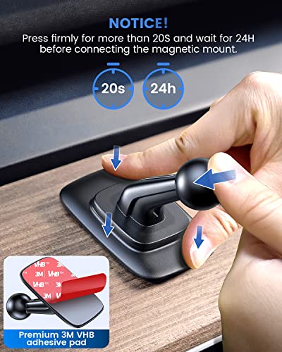 OQTIQ for MagSafe Car Mount Magnetic Phone Holder for Car Dash Mount Phone Holder Fit Curved Surface Flexible Rotation Compatible with iPhone 14 13 12 Pro Max Plus Mini, MagSafe Case, All Cellphones