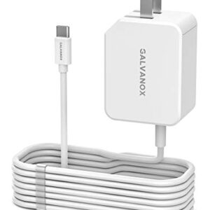 Galvanox Rapid Charger for All Google Pixel Models | Wall Plug Travel Adapter with Folding Prongs | Built in USB-C Cable for Pixel 2,3,3a,4,4XL,4a, 5G,5/5a/6/6a/7/7 Pro (PD 18W Output)