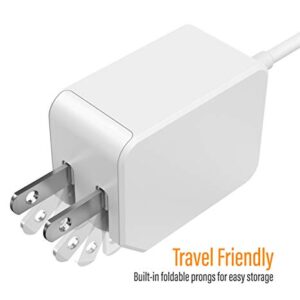 Galvanox Rapid Charger for All Google Pixel Models | Wall Plug Travel Adapter with Folding Prongs | Built in USB-C Cable for Pixel 2,3,3a,4,4XL,4a, 5G,5/5a/6/6a/7/7 Pro (PD 18W Output)