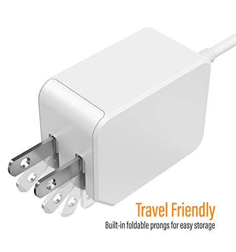 Galvanox Rapid Charger for All Google Pixel Models | Wall Plug Travel Adapter with Folding Prongs | Built in USB-C Cable for Pixel 2,3,3a,4,4XL,4a, 5G,5/5a/6/6a/7/7 Pro (PD 18W Output)