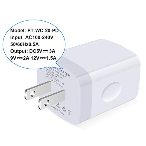 20W PD Fast USB C Wall Charger Block Compatible iPhone 14 13 12 11 Mini Pro Max Plus SE XS XR X 8 Pad, Samsung, Pixel 7 6, 2Pack USB C Power Adapter Charger Plug Brick Cube Type C Charging Box Base