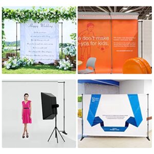 Yohenkta Backdrop Banner Stand, 8ft Adjustable Photo Studio Backdrop Stand Kit with Carrying Bag for Trade Show, Photography, Wall Exhibitor Background, Party, Wedding