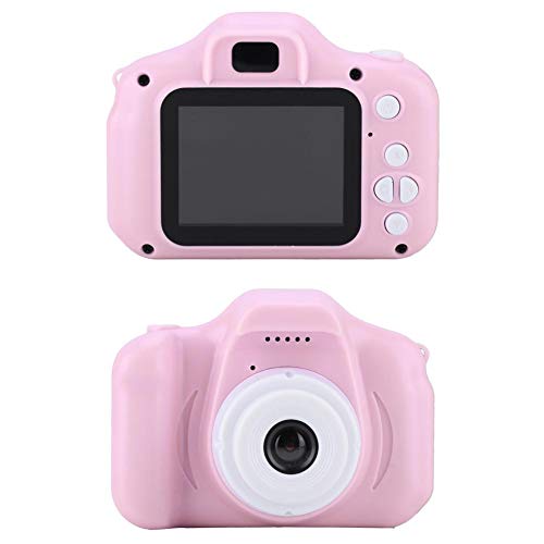 Children's Camera, X2 Mini Portable One-Button 2.0 inch IPS Color Screen Children's Digital Camera HD 1080P Camera Replacement TF Memory Card with A Neck Lanyard Gift (Pink)