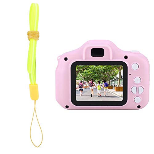 Children's Camera, X2 Mini Portable One-Button 2.0 inch IPS Color Screen Children's Digital Camera HD 1080P Camera Replacement TF Memory Card with A Neck Lanyard Gift (Pink)