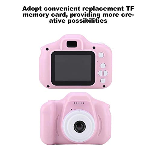 Children's Camera, X2 Mini Portable One-Button 2.0 inch IPS Color Screen Children's Digital Camera HD 1080P Camera Replacement TF Memory Card with A Neck Lanyard Gift (Pink)