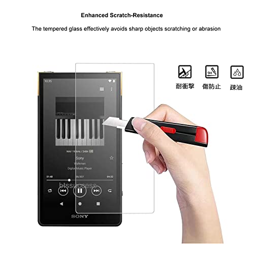 AudioPartner 9H Scratch-Proof Premium Front LCD Screen Protector Guard Tempered Glass Protective Film for Sony Walkman NW-ZX700 NW-ZX706 NW-ZX707 (1pc)