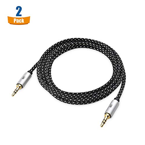 Cable Matters 2-Pack 3.5mm Audio Cable 6 ft (3.5mm Aux Cable/Aux Cord, Headphone Cable, Audio Cable 3.5mm Male to Male) - 6 Feet / 1.8 Meters