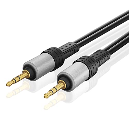 TNP Premium Gold Plated 3.5mm Audio Cable (6 Feet) - Male to Male AUX Auxiliary Stereo Headset Jack Adapter Wire Cord Plug Connector for iPhone iPod iPad, Android Smartphone Tablet, Home Car System