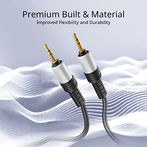 TNP Premium Gold Plated 3.5mm Audio Cable (6 Feet) - Male to Male AUX Auxiliary Stereo Headset Jack Adapter Wire Cord Plug Connector for iPhone iPod iPad, Android Smartphone Tablet, Home Car System