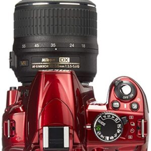 Nikon D3100 Digital SLR Camera with 18-55mm NIKKOR VR Lens - Red (International Model no Warranty)