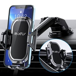 raxfly phone car holder mount windshield/air vent/dashboard cell car phone holder for car 360 degree rotation universal suction mount stand compatible with iphone 13 samsung s21 plus all smartphones