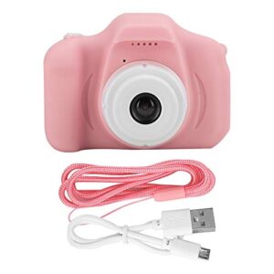mini digital camera, children eye-friendly and cear hd cartoon camera diy photos video recording, with 2.0in ips screen, photo frames, for kids(pink)