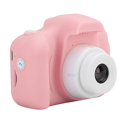 Mini Digital Camera, Children Eye-Friendly and Cear HD Cartoon Camera DIY Photos Video Recording, with 2.0in IPS Screen, Photo Frames, for Kids(Pink)