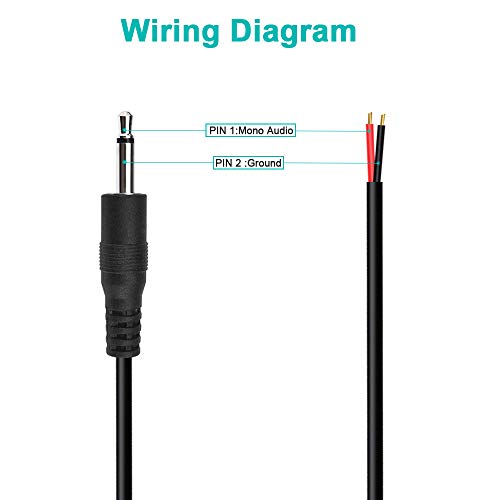 SIOCEN (3 Pack 6 ft) Replacement 3.5mm Male Plug to Bare Wire Open End TS 2 Pole Mono 1/8" 3.5mm Plug Jack Connector Audio Cable Repair