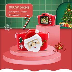 Xinsrenus Christmas Kids Camera, Upgrade HD Digital Camera for Toddlers,Kid Camera,Christmas Birthday Gifts, Silicone Cover