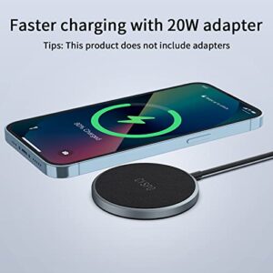 Magnetic Wireless Charger, CYSPO 15W Fast Wireless Charging Pad for iPhone 14 Pro Max/14 Plus/14 Pro/14/13 Pro Max/13 Pro/13/13 Mini/12 Pro Max/12 Pro/12/12 Mini, Mag-Safe Charger, Aluminum