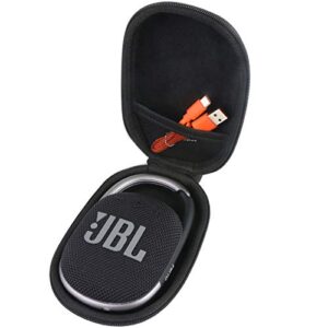 aenllosi hard carrying case compatible with jbl clip 4 waterproof portable bluetooth speaker (black)